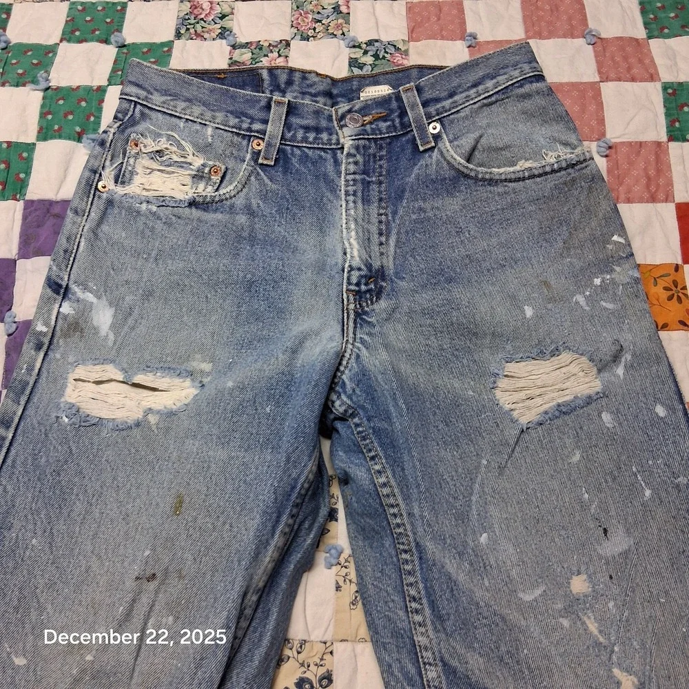 VTG Thrashed Distressed Levi 550 Jeans 30x32 Blue Grunge‎ Y2K 90s